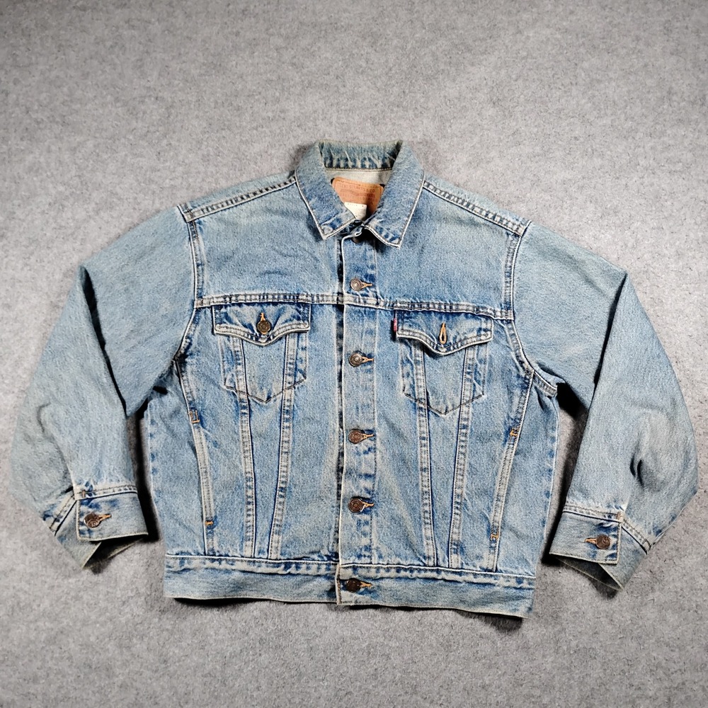 Vintage Levi's 57511 Women's Blue Medium Wash Denim Trucker Jacket Size M
